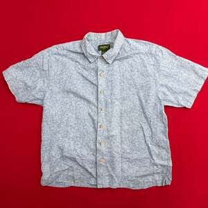 Mens Eddie Bauer Pearl Snap Shirt Palsey Floral size Large Blue Dress shirt casu
